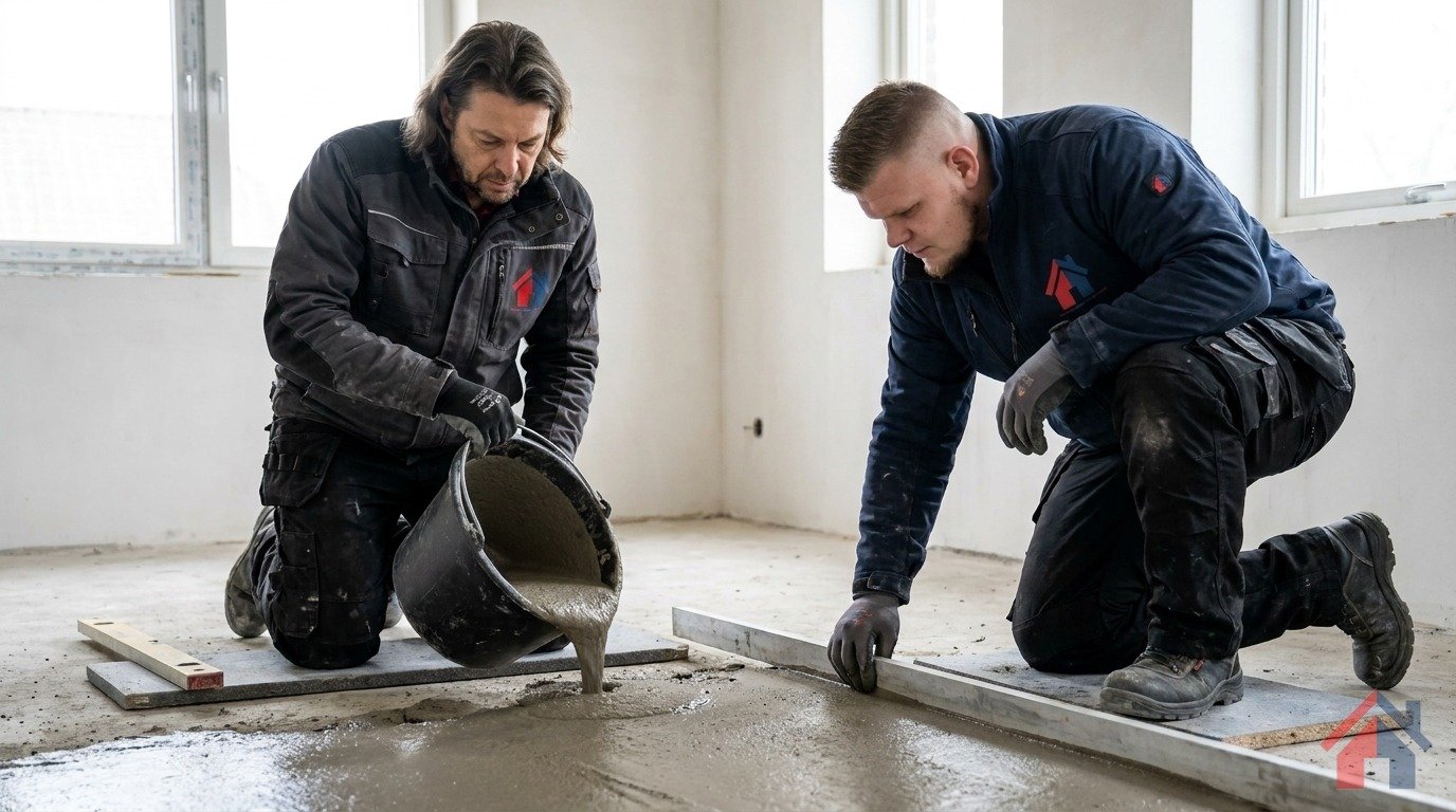 Estrich glätten + grundieren – Montageteam Marx Berlin
