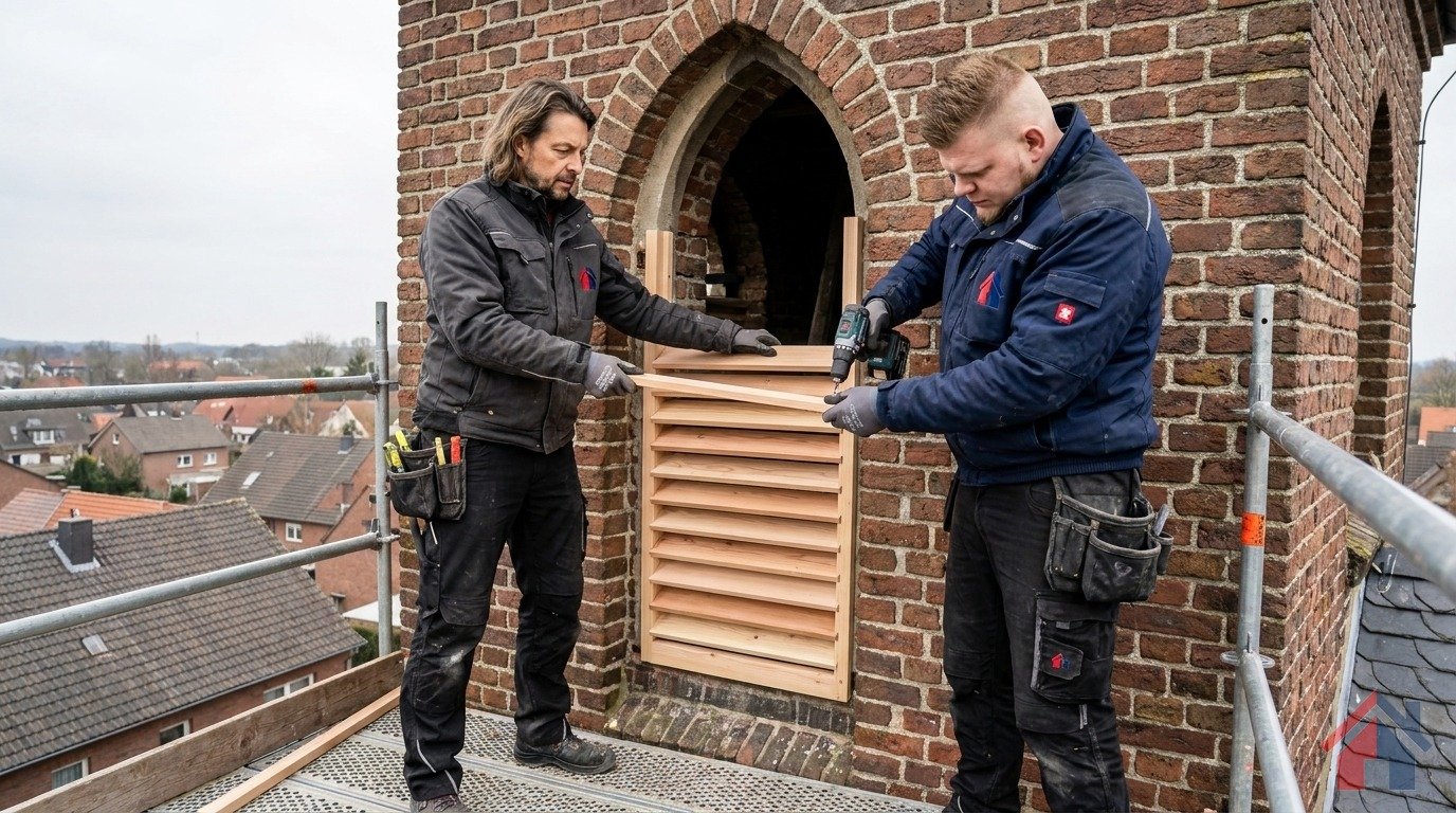 Zaunpfosten setzen – Montageteam Marx Berlin (KI-generiertes Bild)