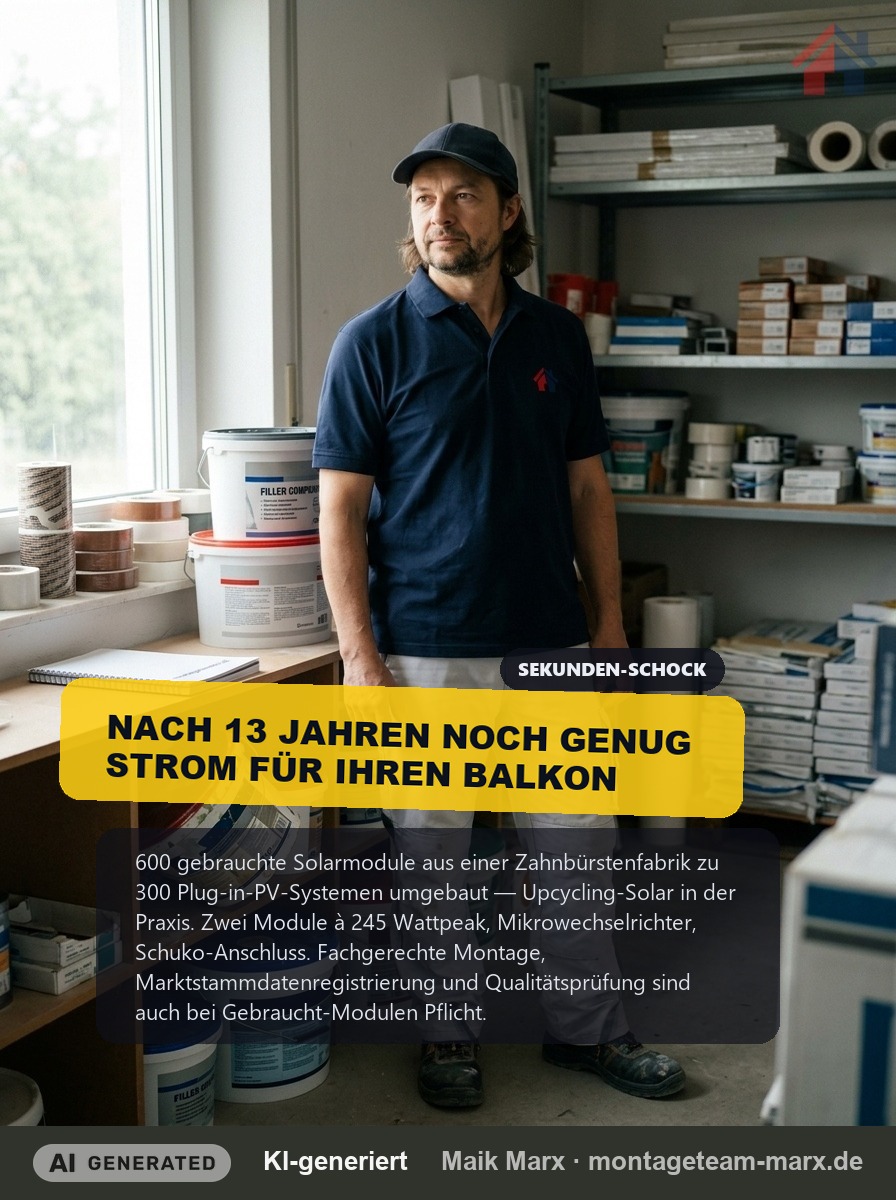 Upcycling-Solar: 600 alte Module werden zu 300 neuen Balkonsystemen