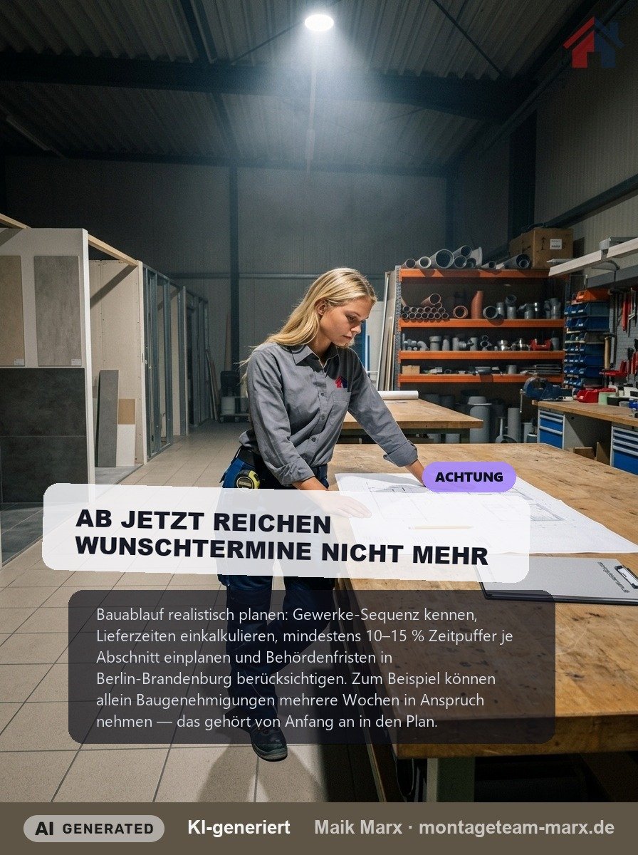 Bauablauf-Planung: Realistische Termine statt Wunsch-Daten