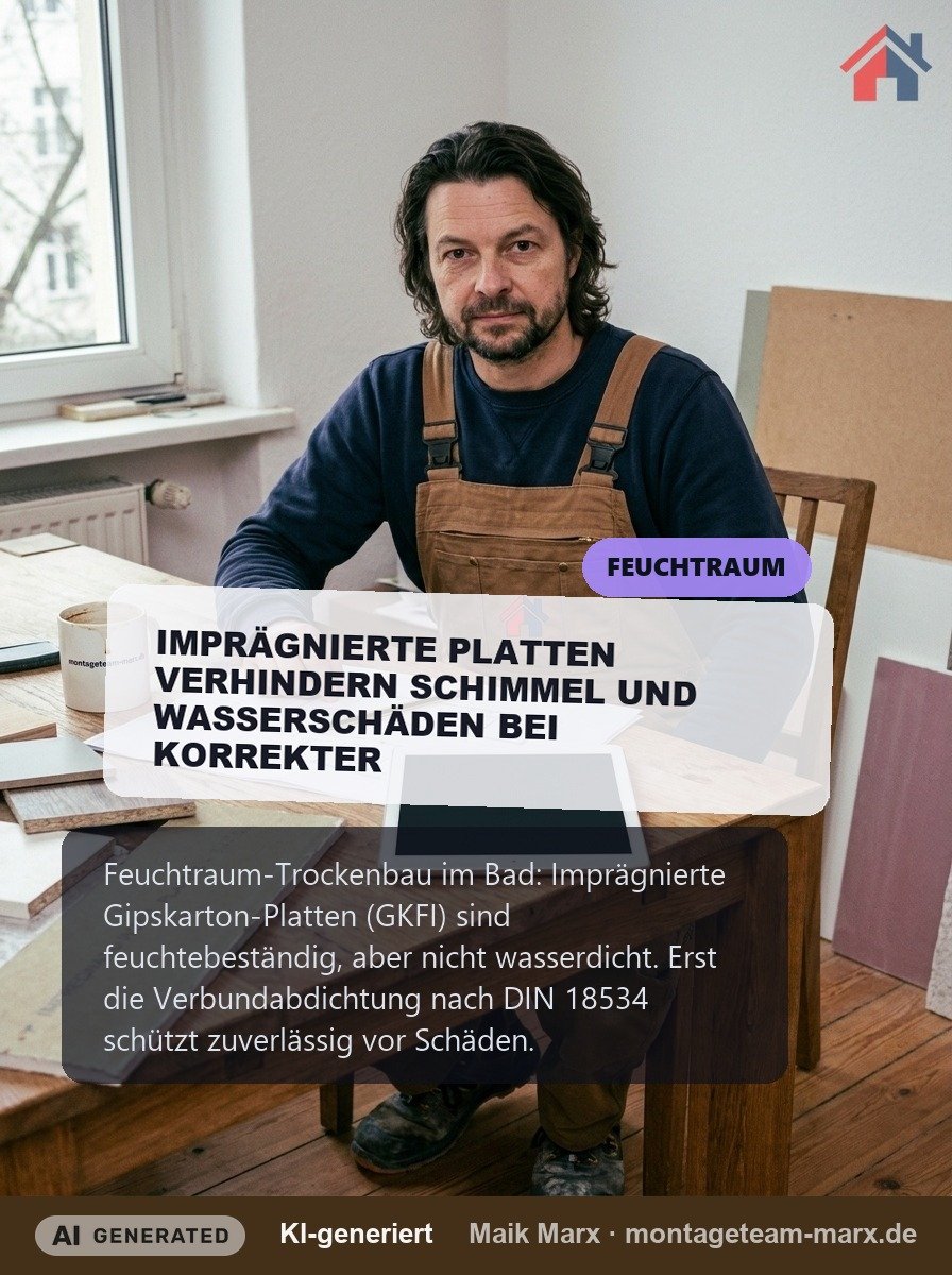 Feuchtraum-Trockenbau: Imprägnierte Platten richtig setzen
