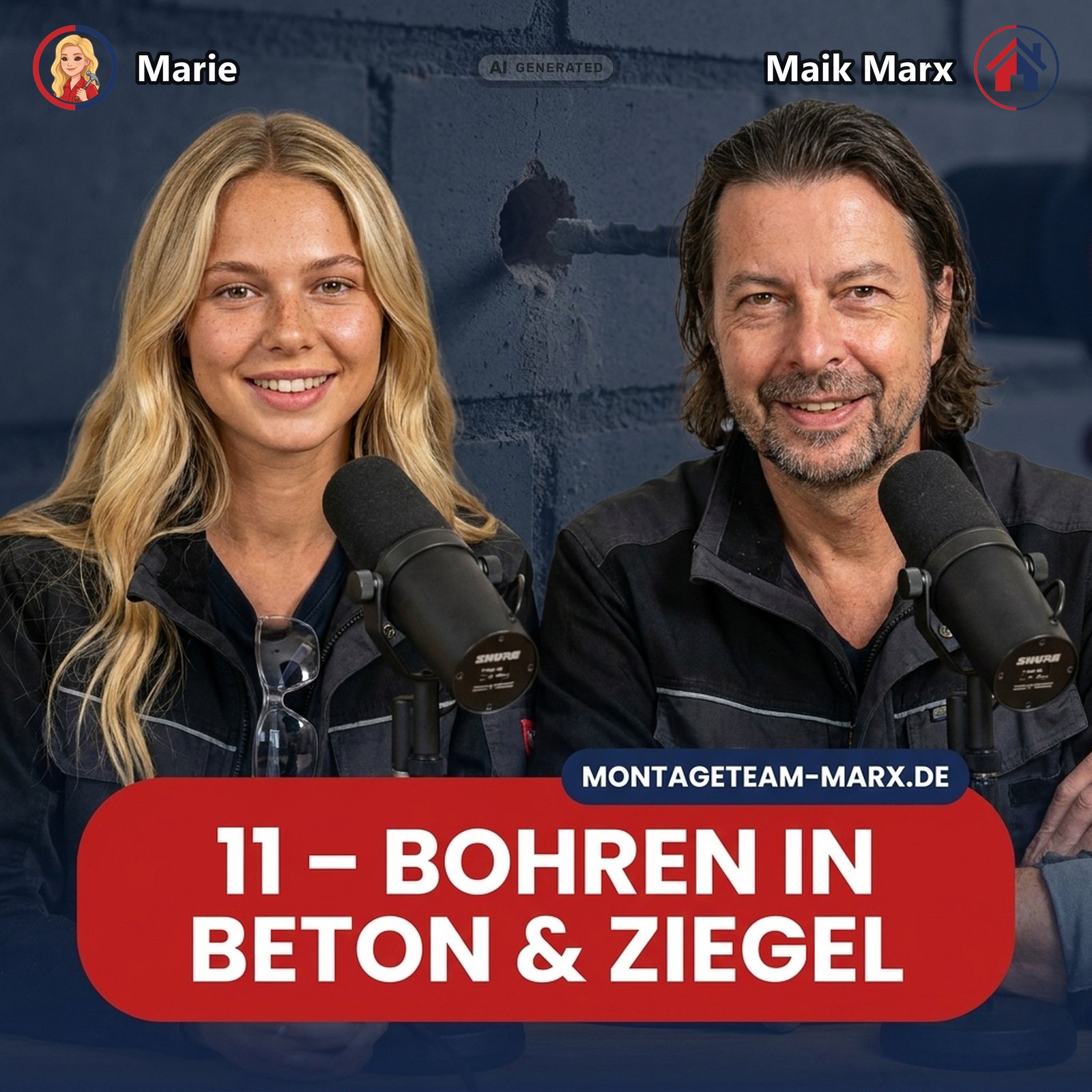 Cover der Podcast-Folge 11: Bohren in Beton, Ziegel, Hohlwand — was wann passt