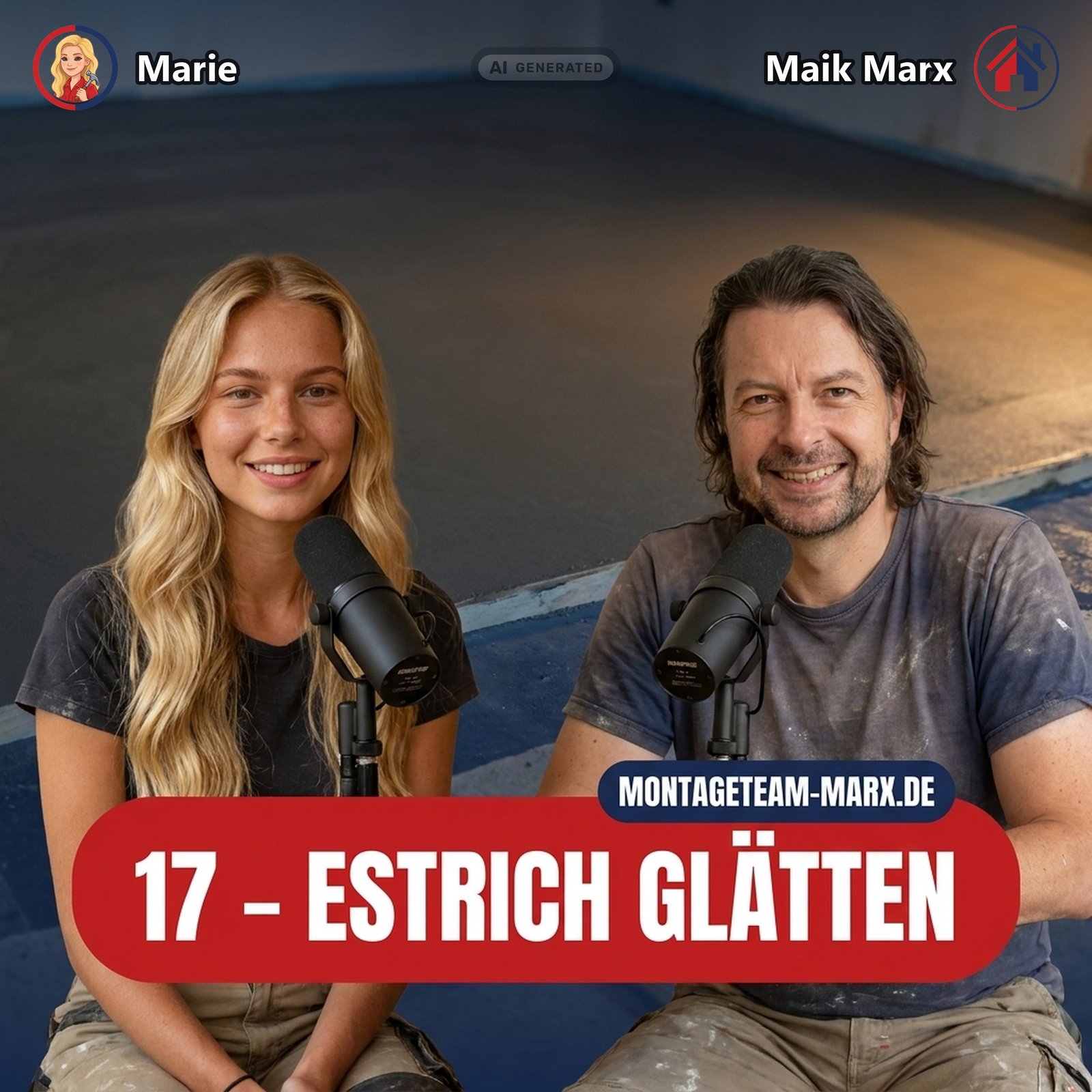 Cover der Podcast-Folge 17: Estrich glätten + grundieren