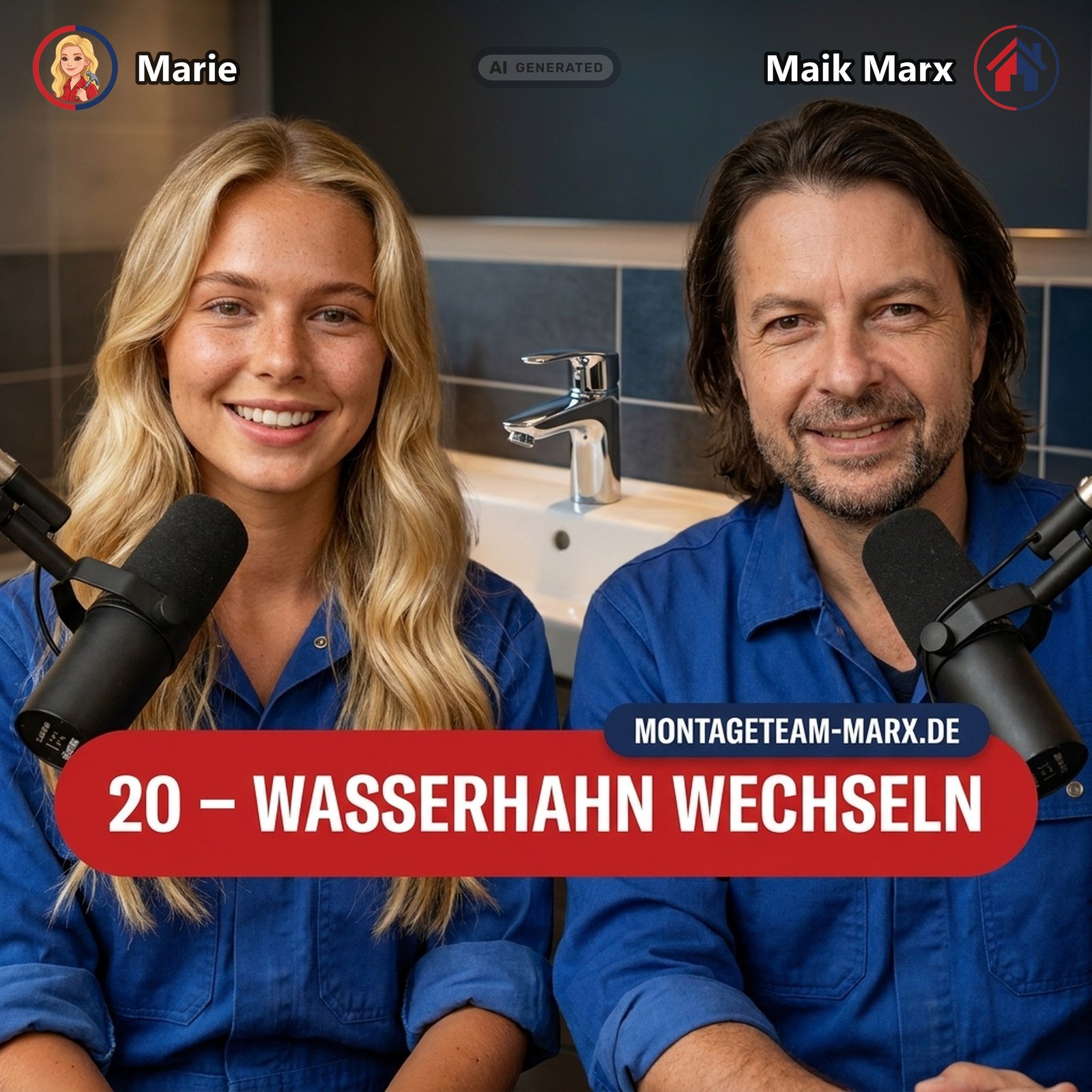 Cover der Podcast-Folge 20: Wasserhahn wechseln — Mischbatterie, Kartusche, Dichtung