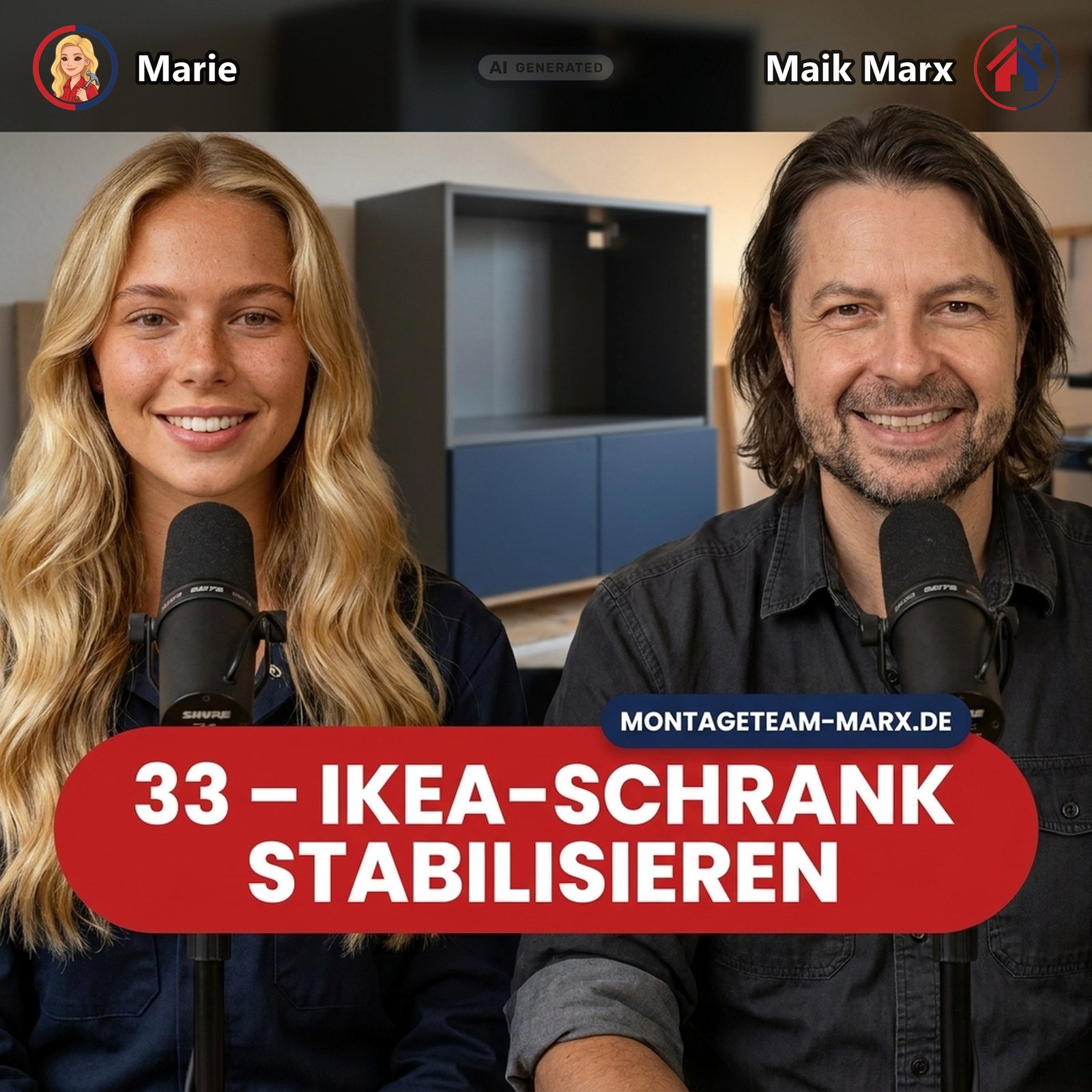 Cover der Podcast-Folge 33: IKEA-Schrank stabilisieren
