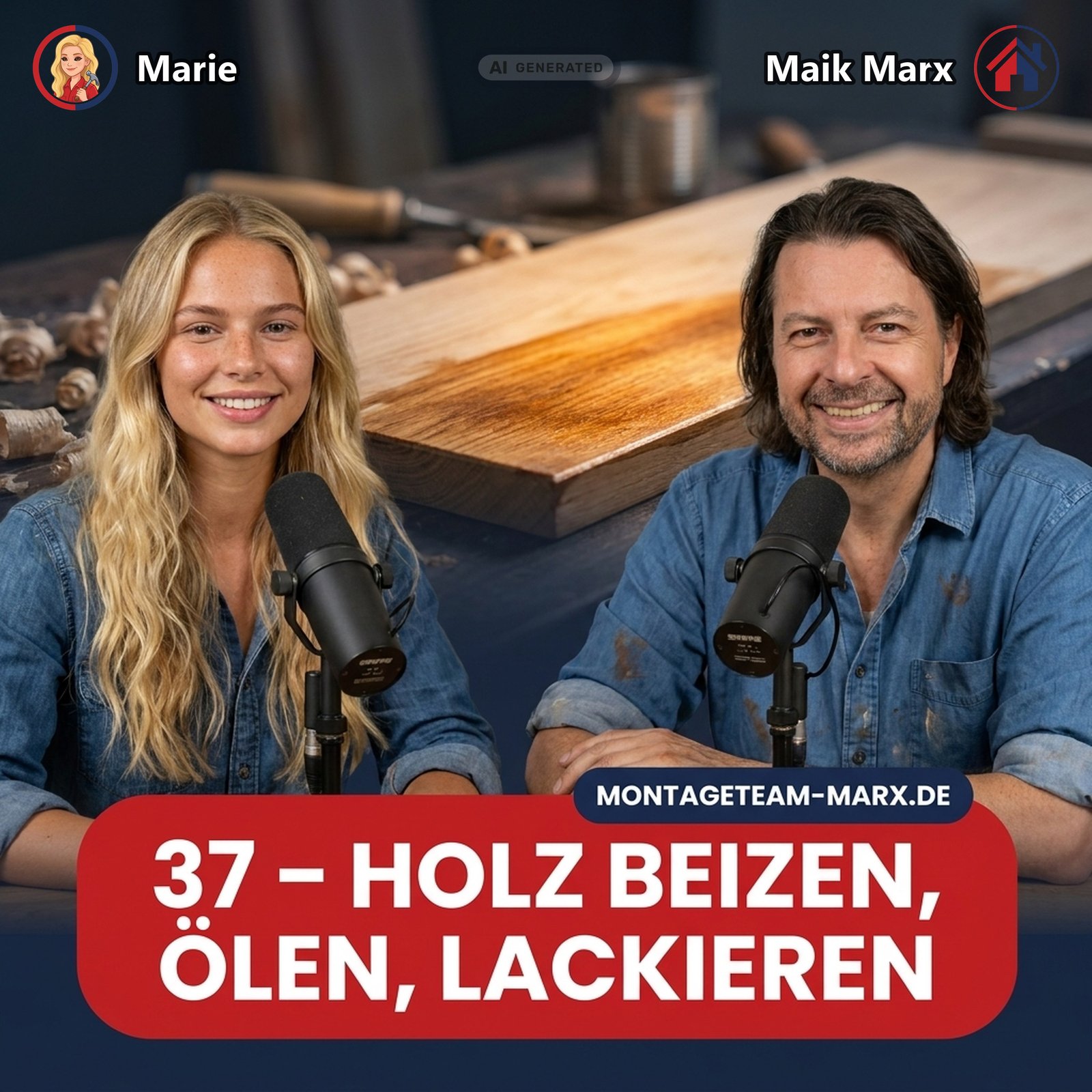 Cover der Podcast-Folge 37: Holz beizen, ölen, lackieren